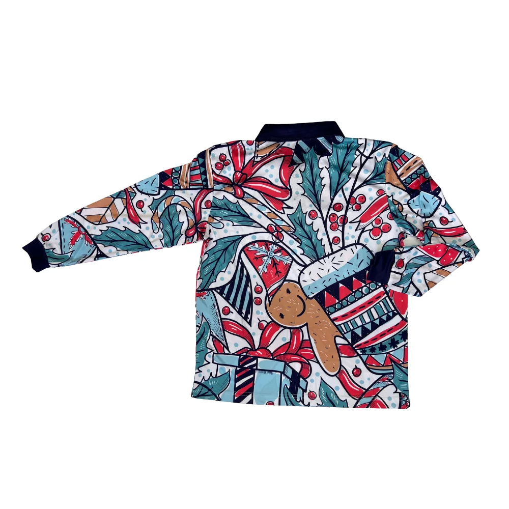 Mens/Womens Christmas Fishing Shirt Gingerbread - Image 2