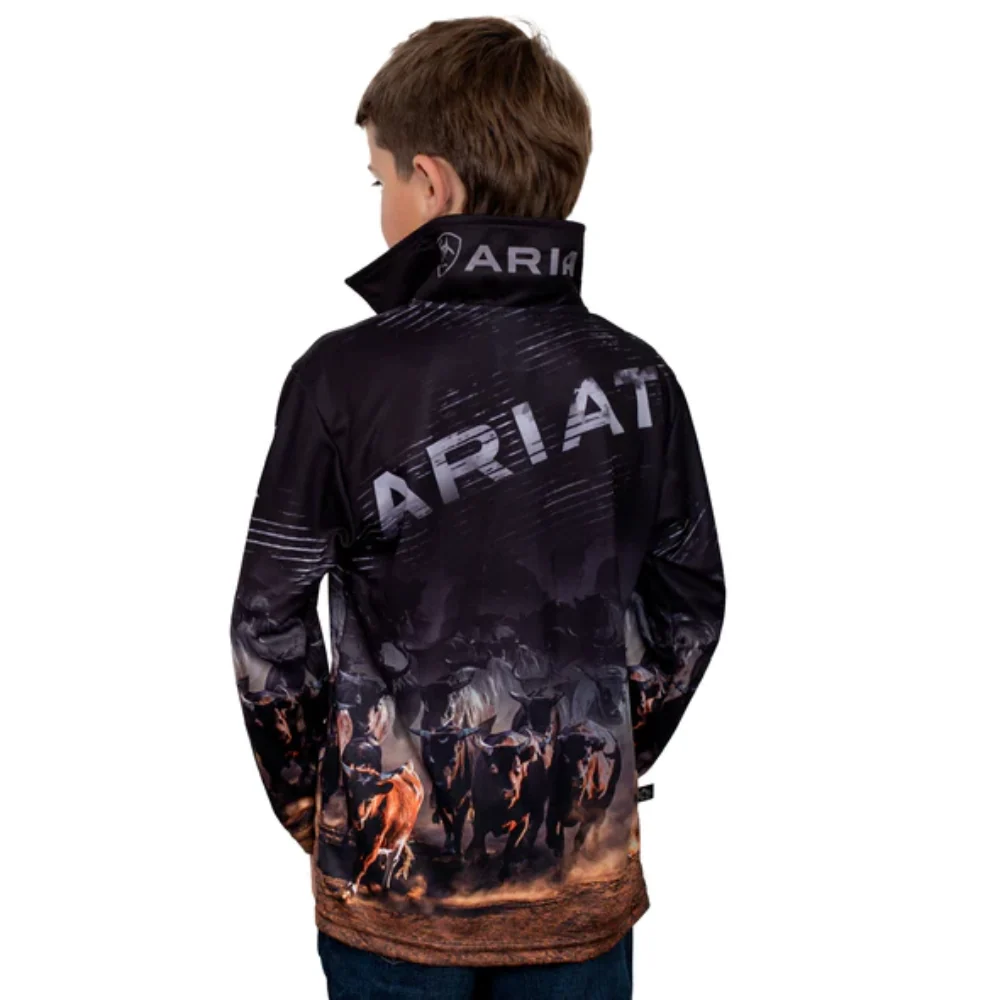 Ariat Boys Cattle Herd LS Fishing Shirt - Image 2
