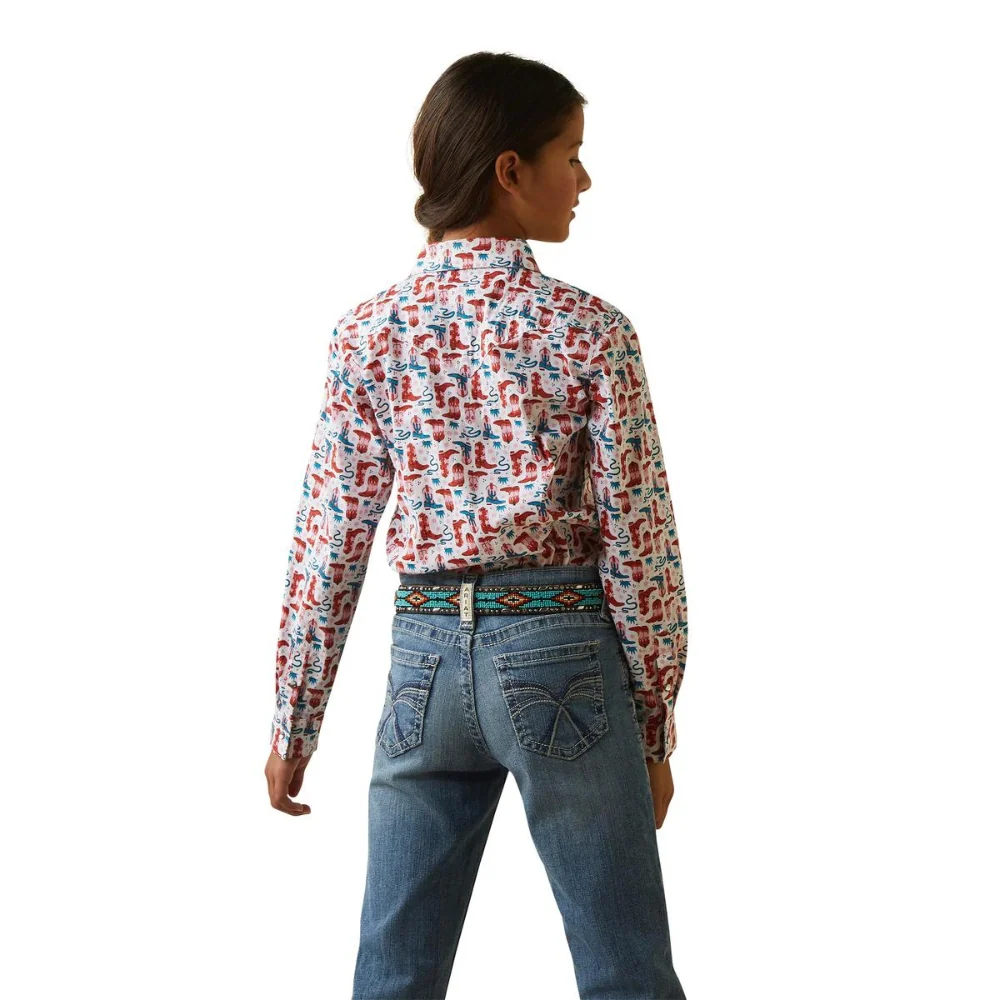 Ariat Girls Blazin Boots Snap Front LS Shirt - Image 2