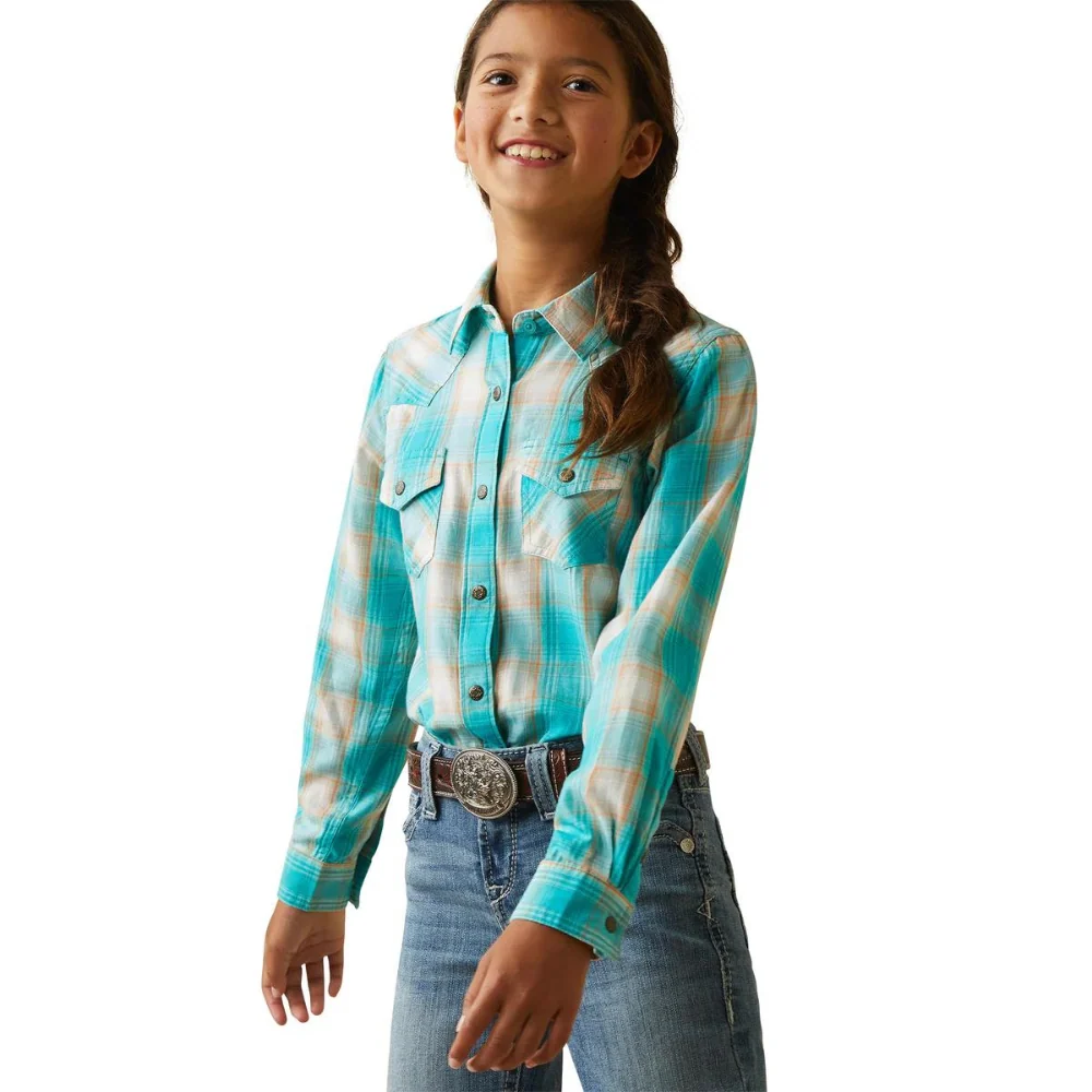 Ariat Girls Ojai Snap Front LS Shirt - Image 3