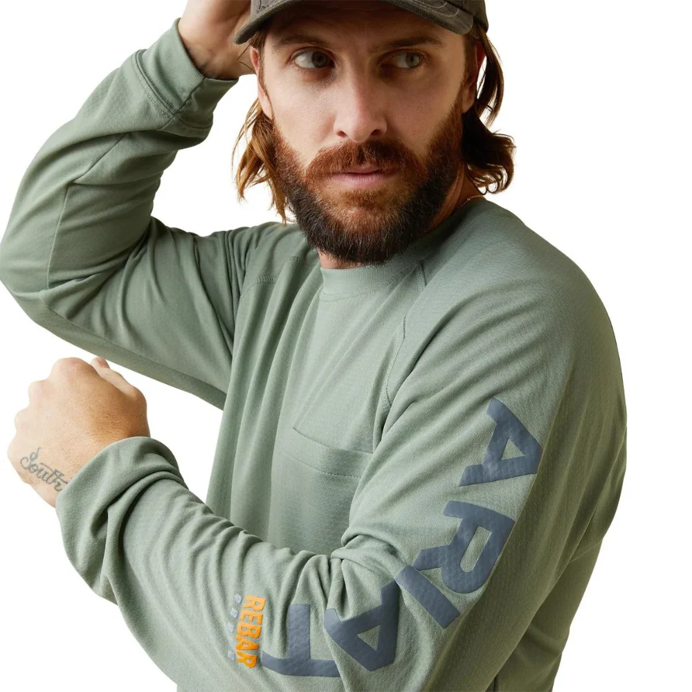 Ariat Mens Rebar Heat Fighter LS Tee - Image 4