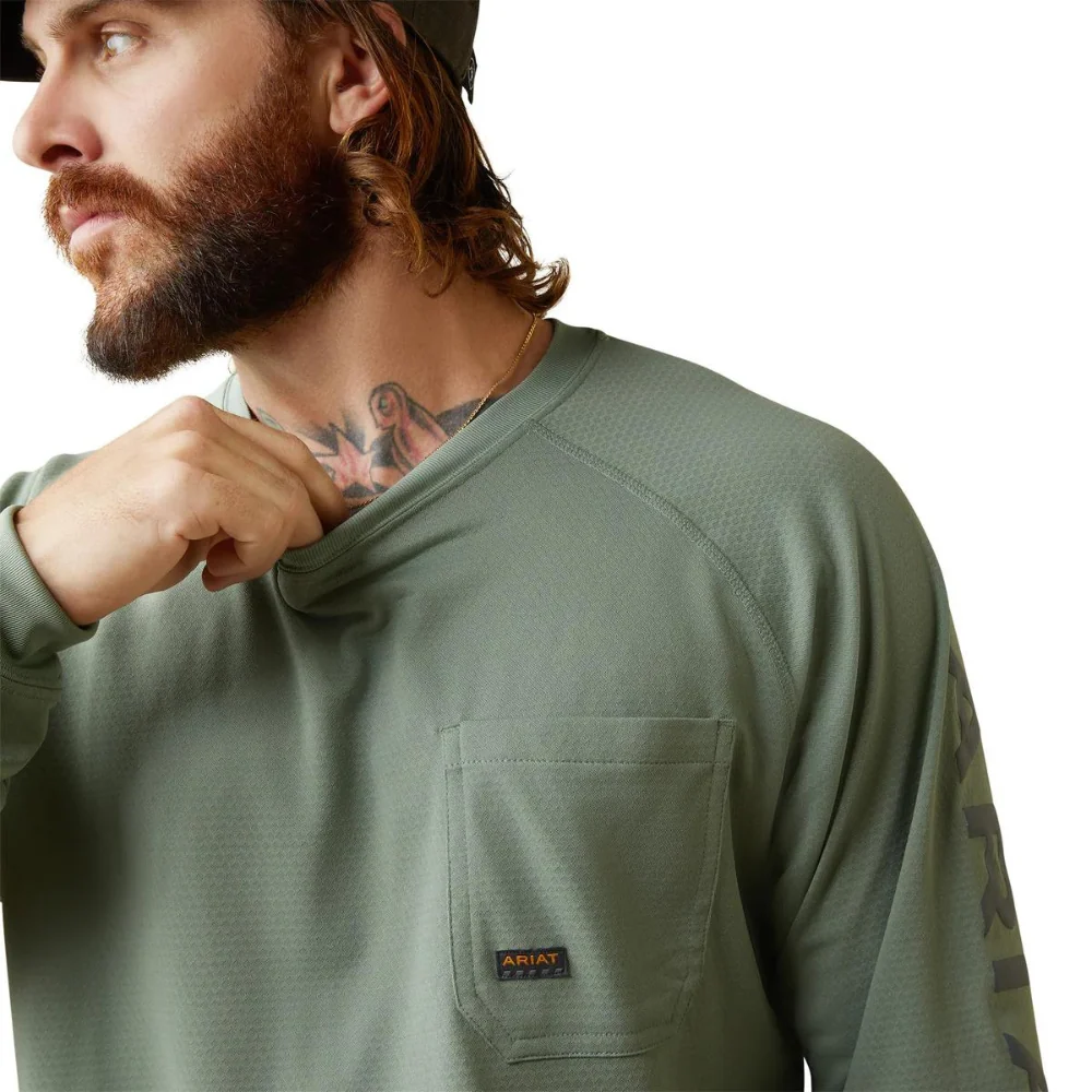 Ariat Mens Rebar Heat Fighter LS Tee - Image 5