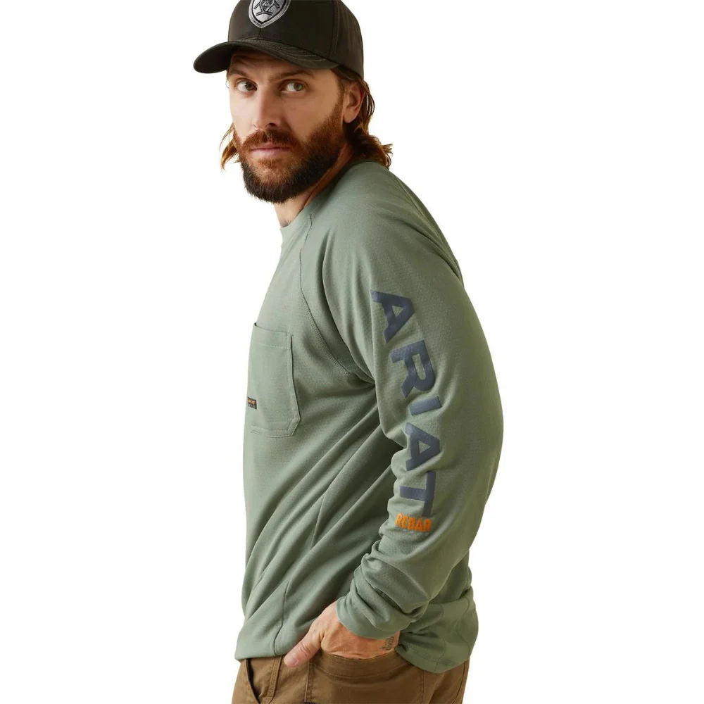 Ariat Mens Rebar Heat Fighter LS Tee - Image 6