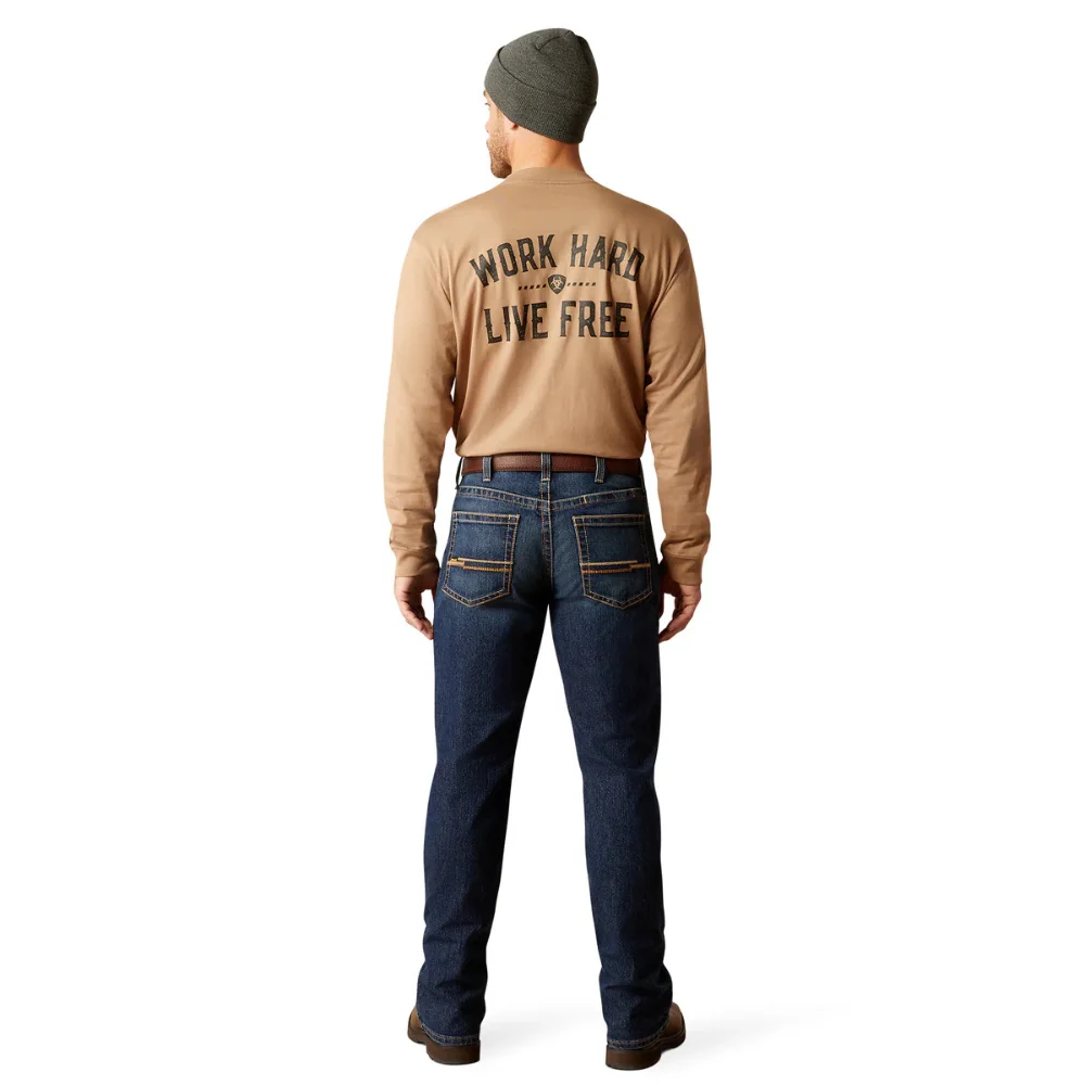 Ariat Mens REBAR M4 Relaxed Boot Cut Jeans - Image 2