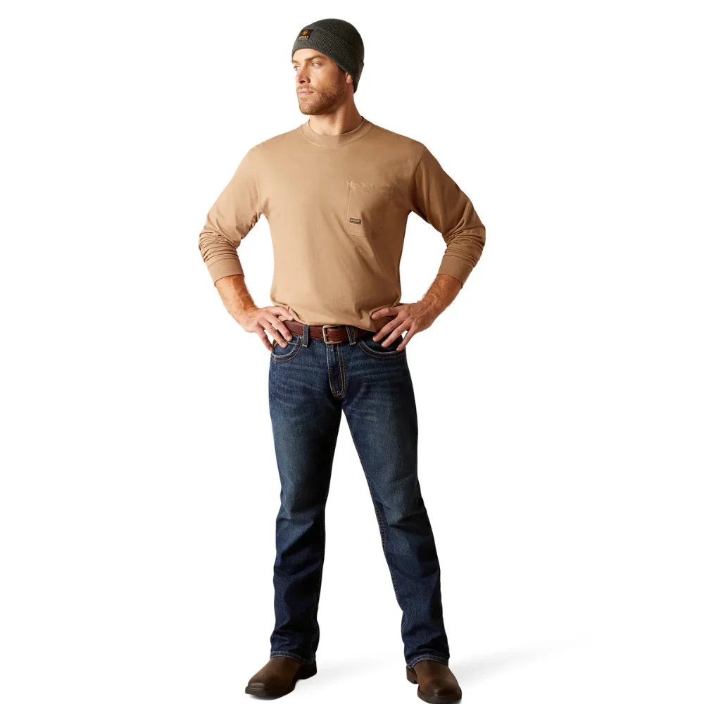 Ariat Mens REBAR M4 Relaxed Boot Cut Jeans - Image 6