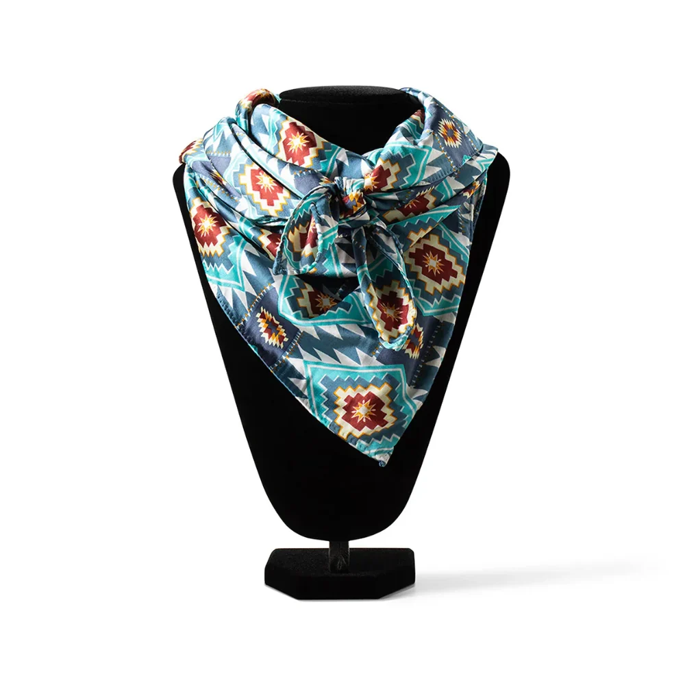 Ariat Silk Wild Rag Southwest Blue