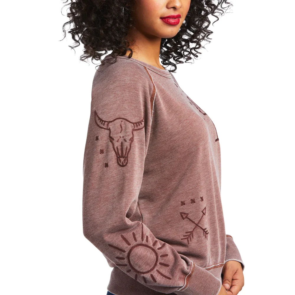 Ariat Womens American Stories Crew Neck LS Tee - Image 4