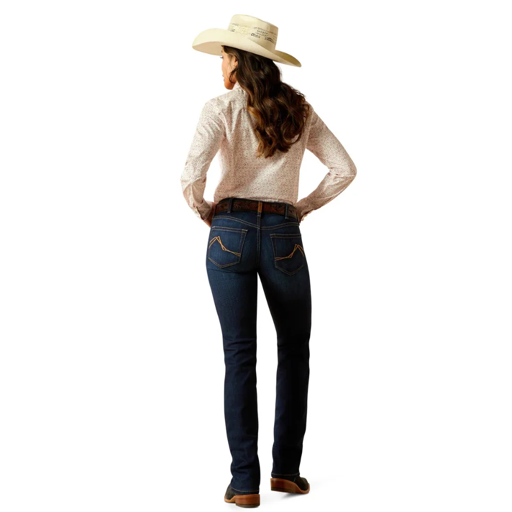 Ariat Womens Mid Rise Straight Leg Romana Jeans - Image 3