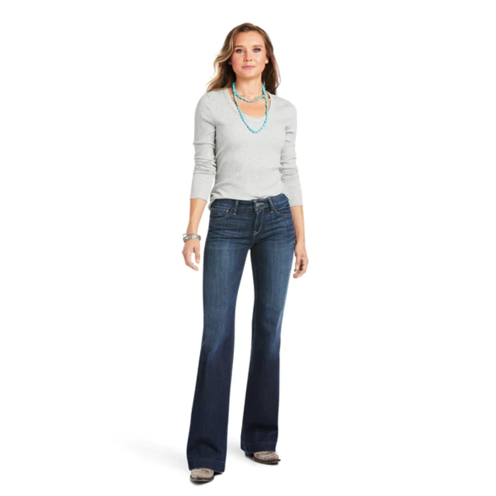 Ariat Womens Perfect Rise Wide Leg Trouser Jean 10037945 - Image 6