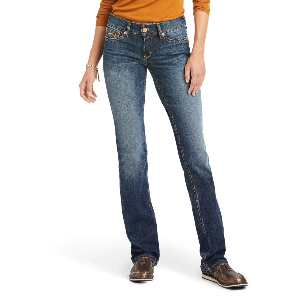 Ariat Womens REAL Luciana Mid Rise Straight Leg Jean