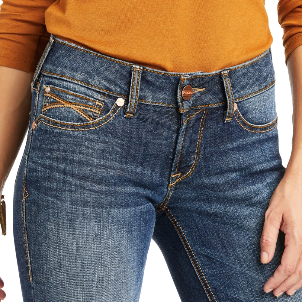 Ariat Womens REAL Luciana Mid Rise Straight Leg Jean - Image 3