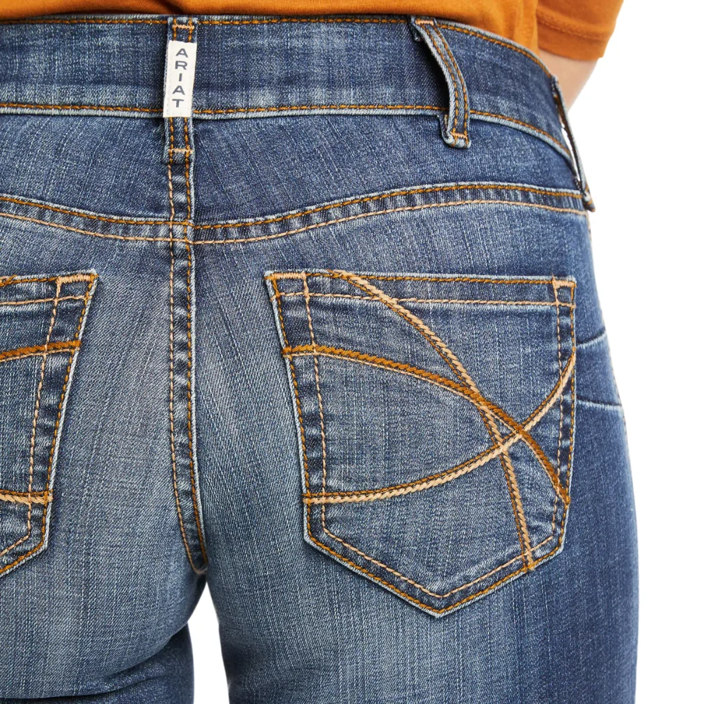 Ariat Womens REAL Luciana Mid Rise Straight Leg Jean - Image 4