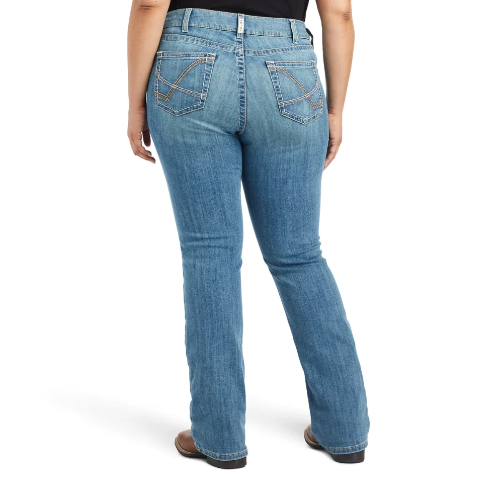 Ariat Womens REAL Mid Rise Straight Leg Arrow Fit Esmeralda Jean - Image 2
