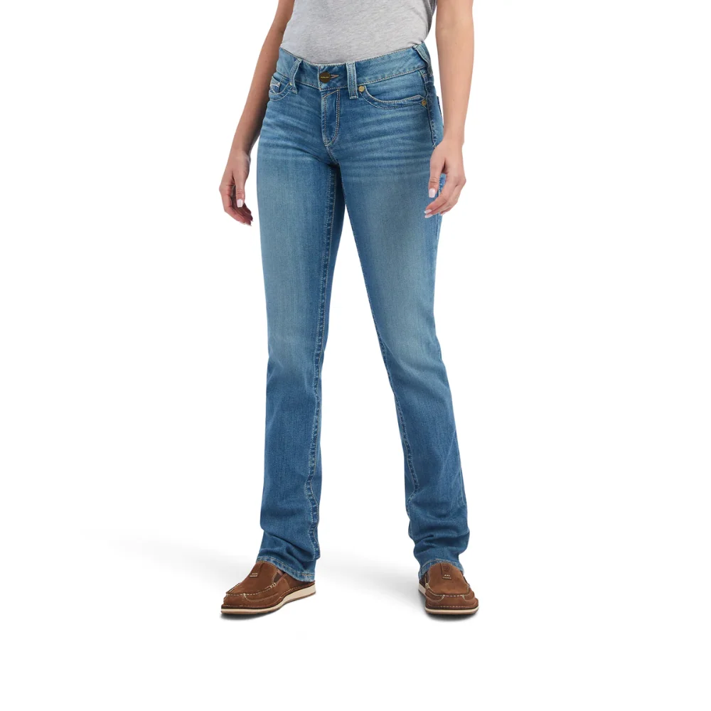 Ariat Womens REAL Mid Rise Straight Leg Arrow Fit Esmeralda Jean - Image 3
