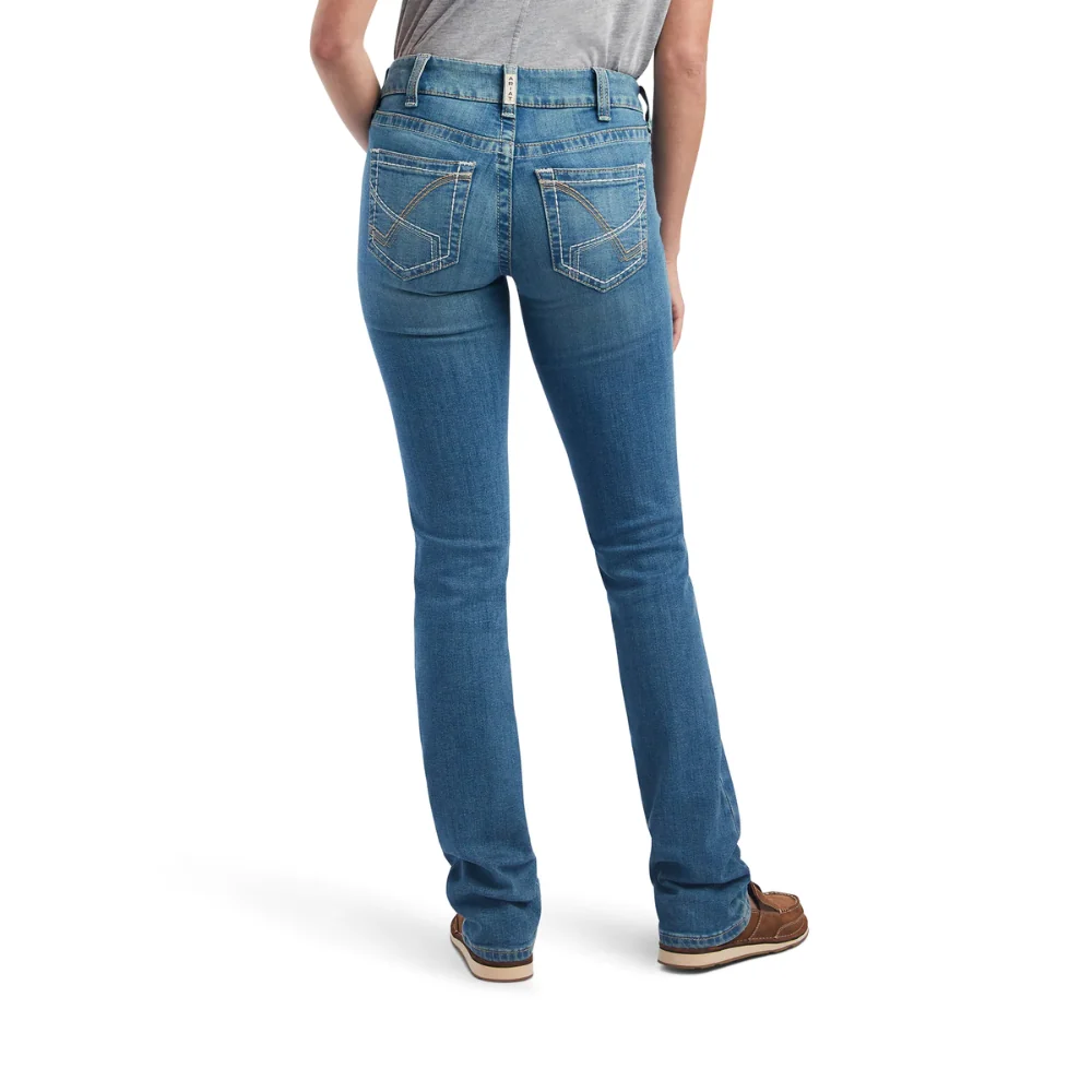 Ariat Womens REAL Mid Rise Straight Leg Arrow Fit Esmeralda Jean - Image 4