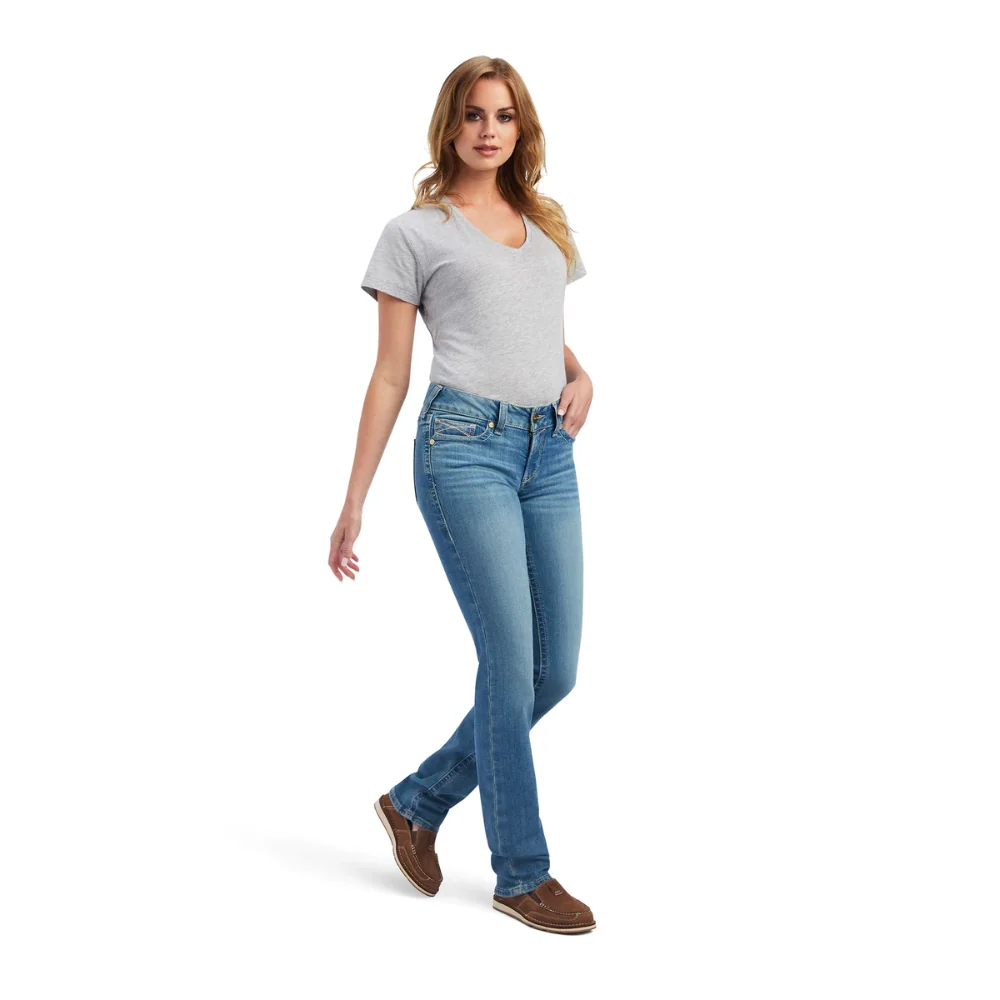 Ariat Womens REAL Mid Rise Straight Leg Arrow Fit Esmeralda Jean - Image 7