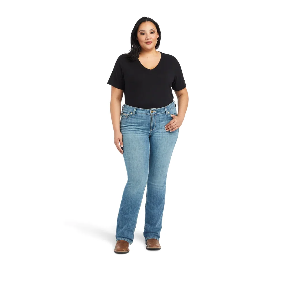 Ariat Womens REAL Mid Rise Straight Leg Arrow Fit Esmeralda Jean - Image 9