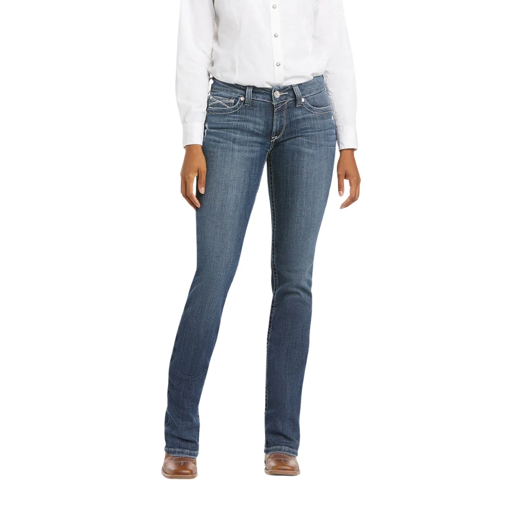 Ariat Womens REAL Mid Rise Straight Leg Arrow Fit Gianna Jean