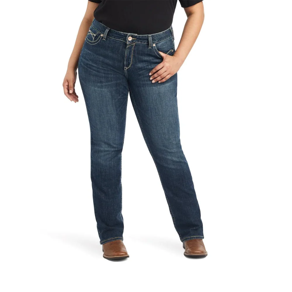 Ariat Womens REAL Mid Rise Straight Leg Freesia Jean - Image 3