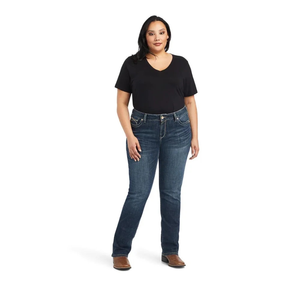 Ariat Womens REAL Mid Rise Straight Leg Freesia Jean - Image 5