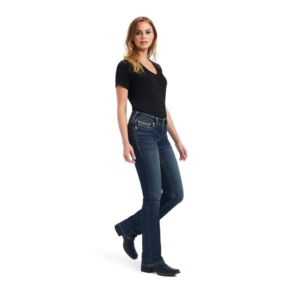 Ariat Womens REAL Mid Rise Straight Leg Freesia Jean - Image 7