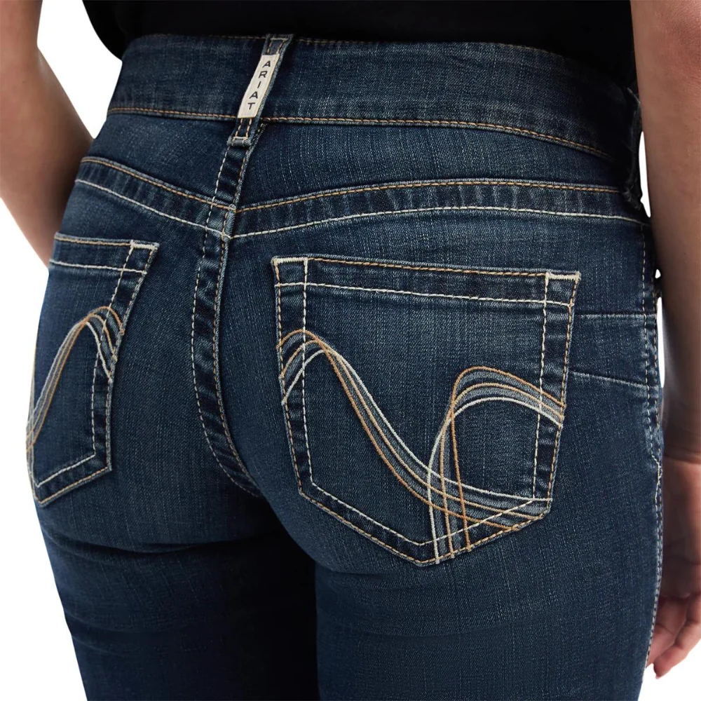 Ariat Womens REAL Mid Rise Straight Leg Freesia Jean - Image 8