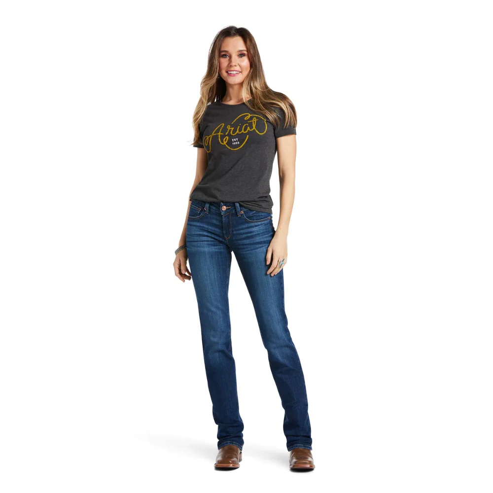 Ariat Womens REAL Mid Rise Straight Leg Candace Jean - Image 3