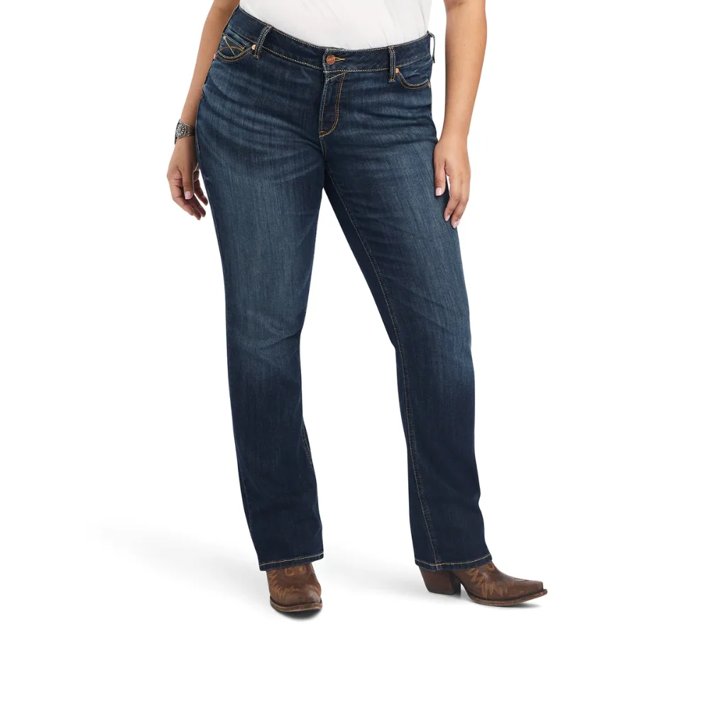 Ariat Womens REAL Mid Rise Straight Leg Octavia Jeans - Image 2