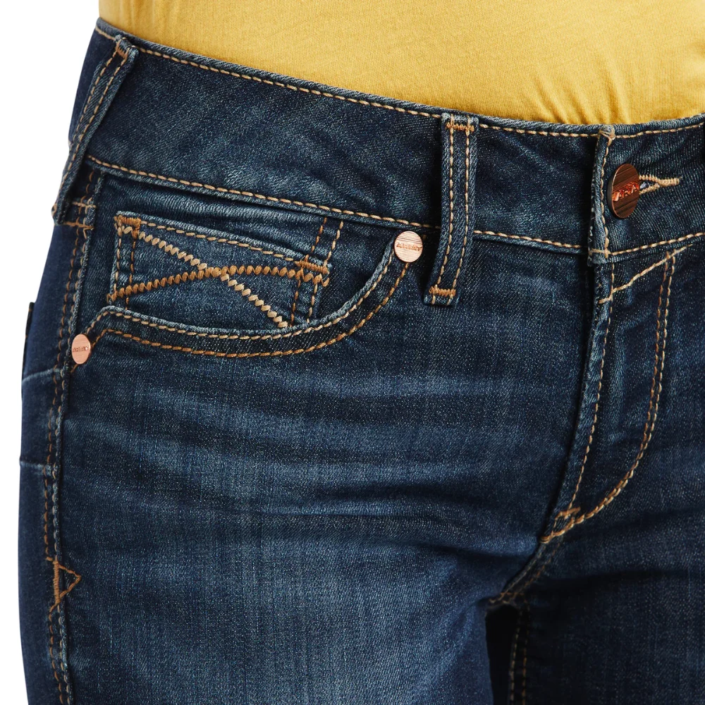 Ariat Womens REAL Mid Rise Straight Leg Octavia Jeans - Image 3