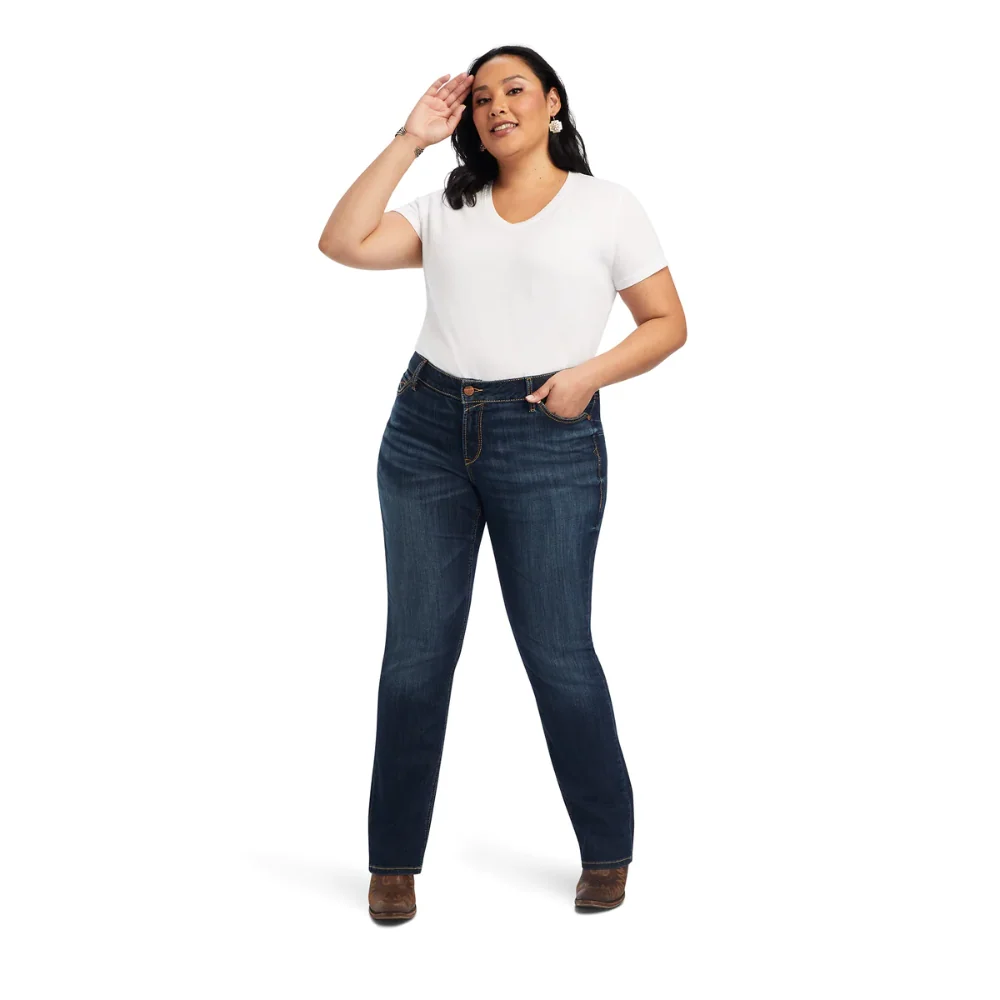 Ariat Womens REAL Mid Rise Straight Leg Octavia Jeans - Image 7