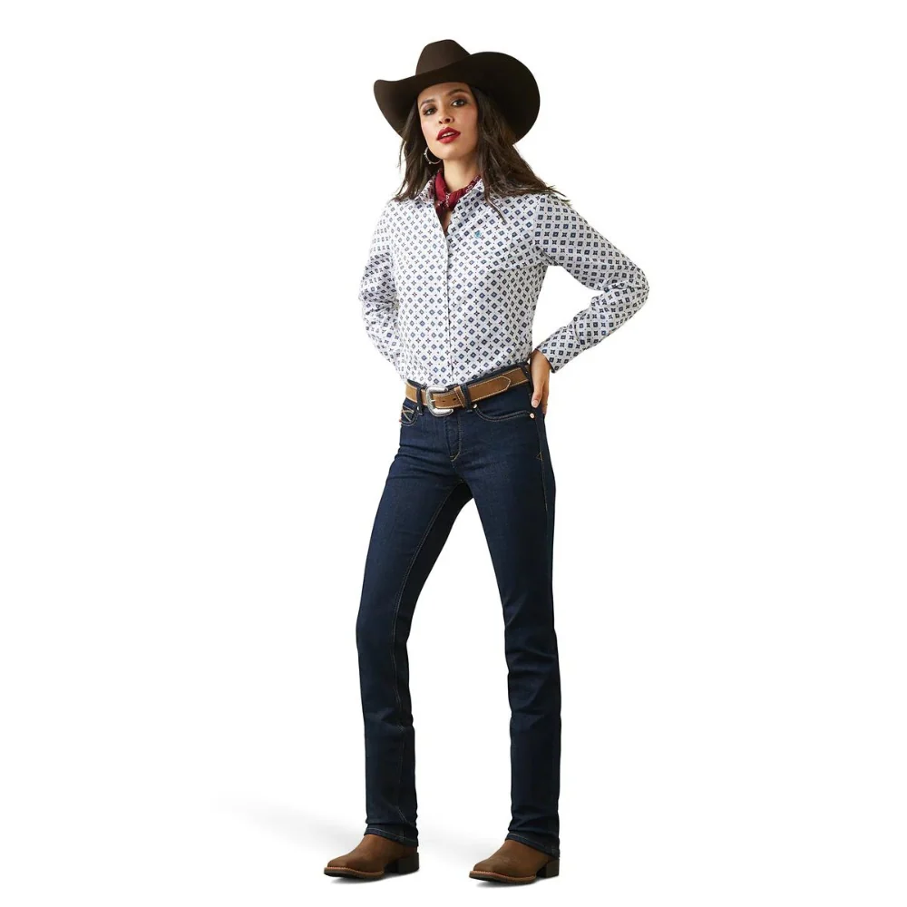 Ariat Womens REAL Perfect Rise Staight Leg Clover Ella Jean - Image 4