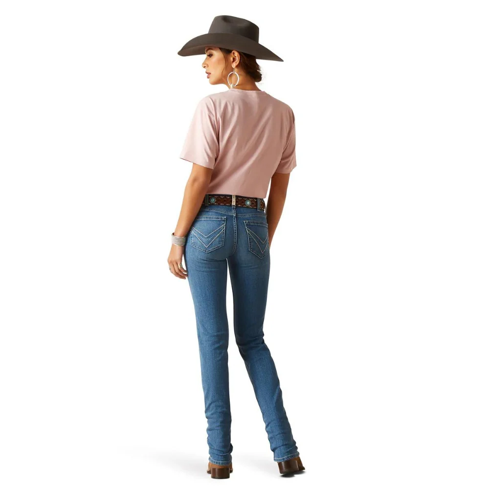 Ariat Womens REAL Perfect Rise Straight Leg Clover Jean - Image 2