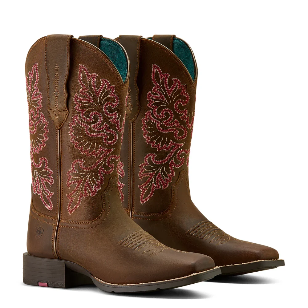 Ariat Womens Round Up Wide Square Toe Stretch Top Boot - Image 5