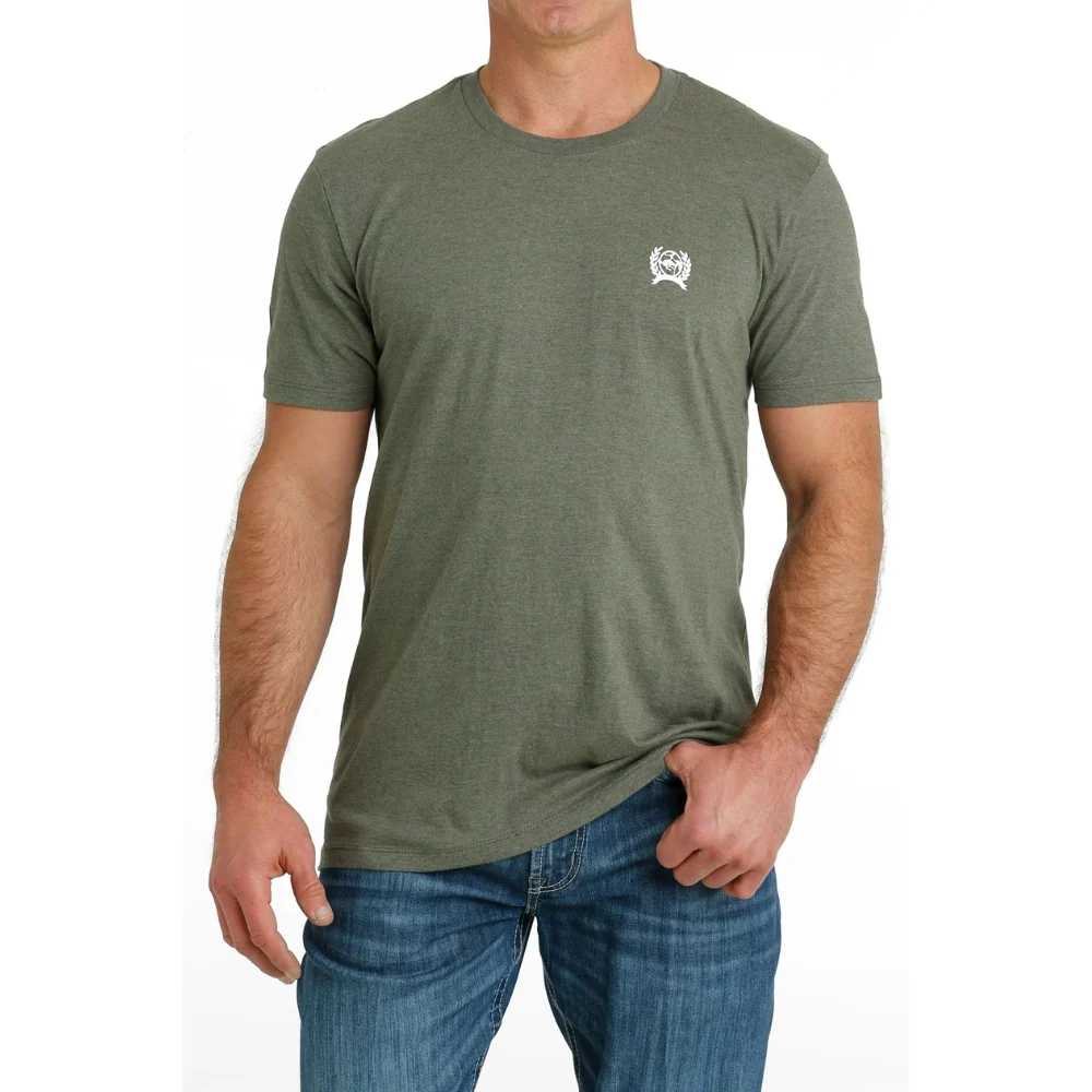 Cinch Mens Farmers SS Olive Tee - Image 2