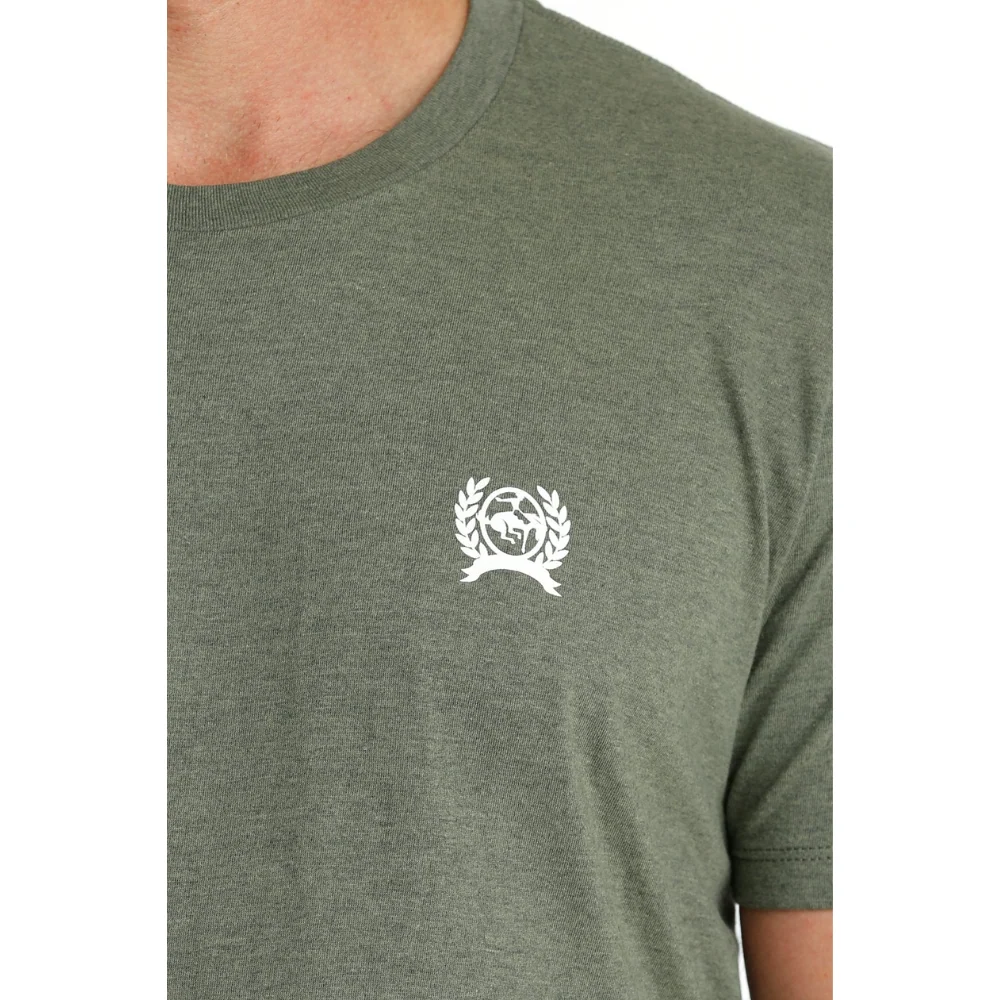Cinch Mens Farmers SS Olive Tee - Image 3