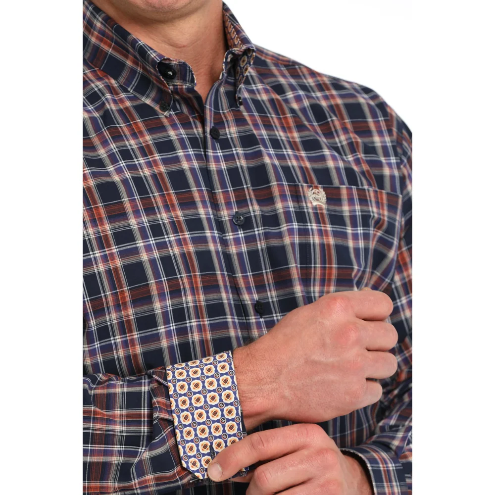 Cinch Mens Navy Multi LS Shirt - Image 3