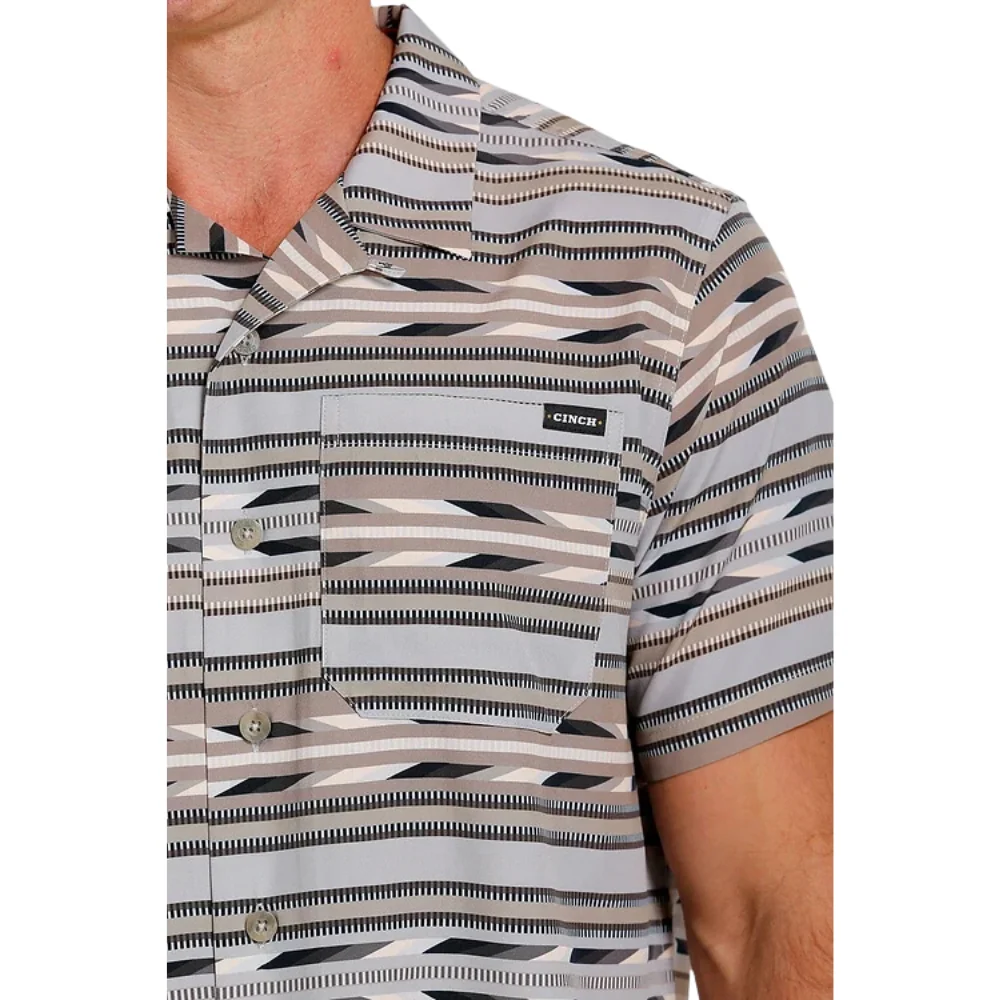 Cinch Mens Western Camp SS Shirt - Image 3