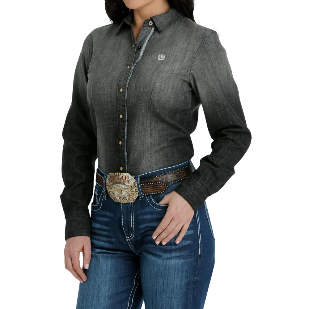 Cinch Womens Western Snap Front LS Shirt - Image 2