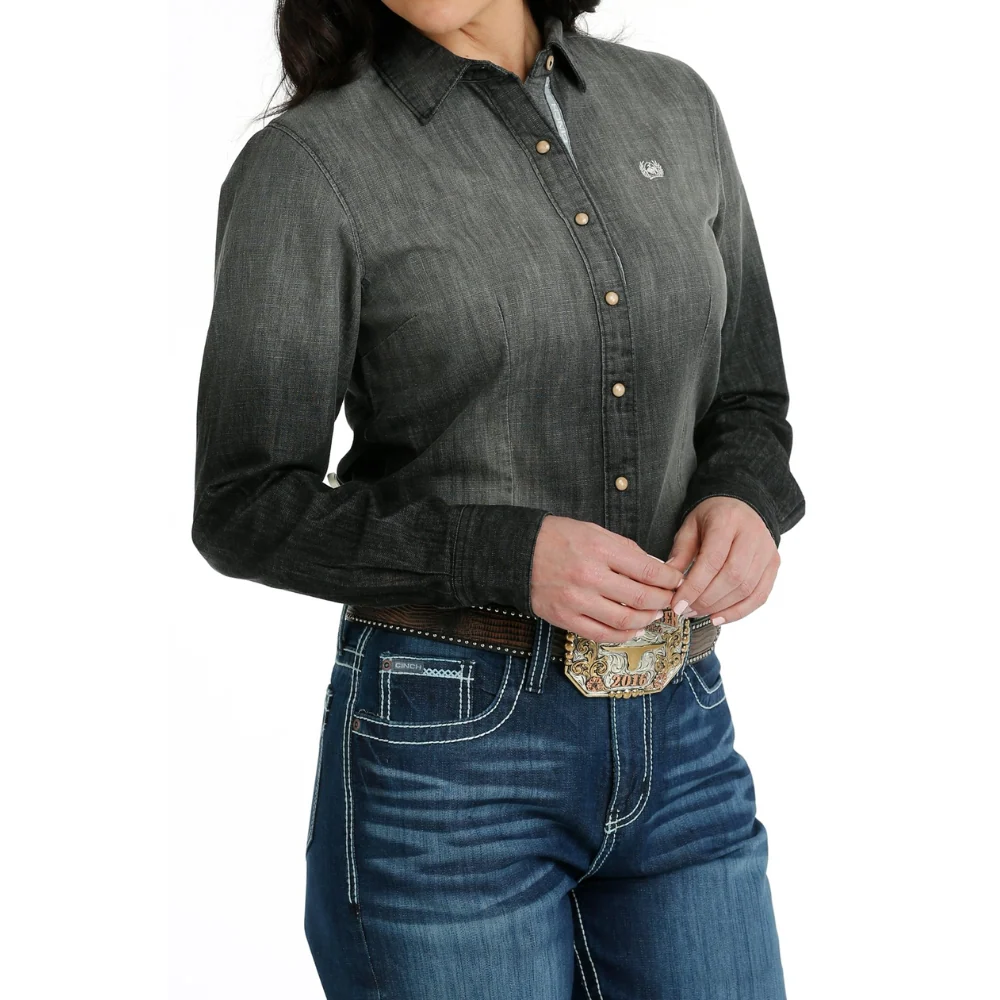 Cinch Womens Western Snap Front LS Shirt - Image 3