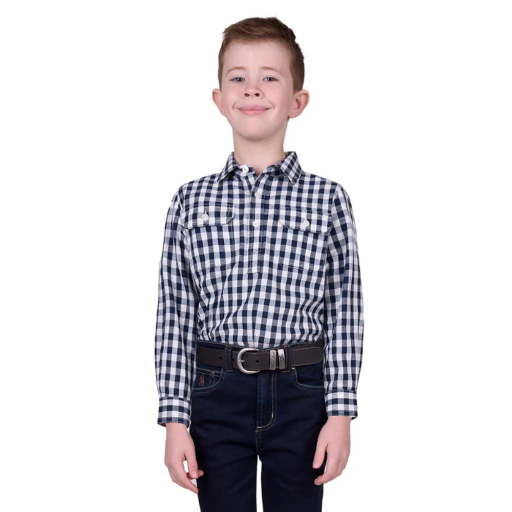 Hard Slog Boys/Girls Dell 1/2 Button LS Shirt - Image 2