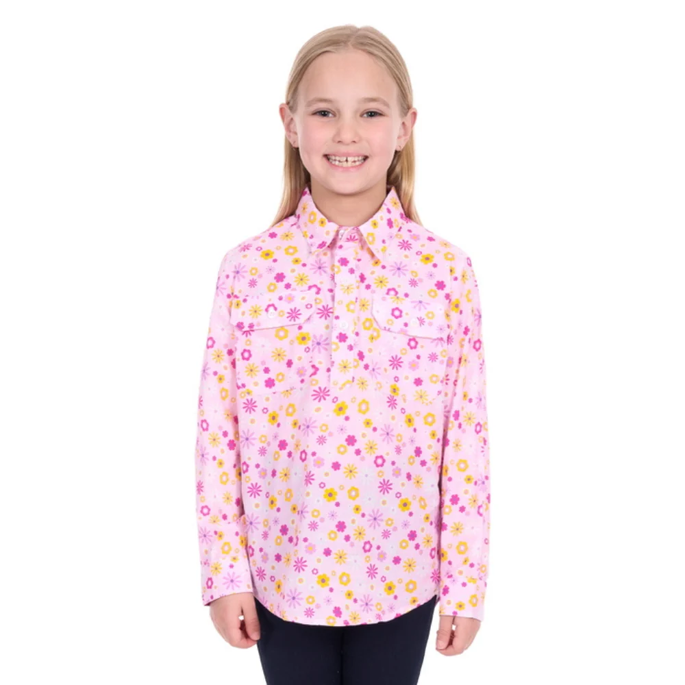 Hard Slog Girls Daisy Half Button LS Shirt - Image 2
