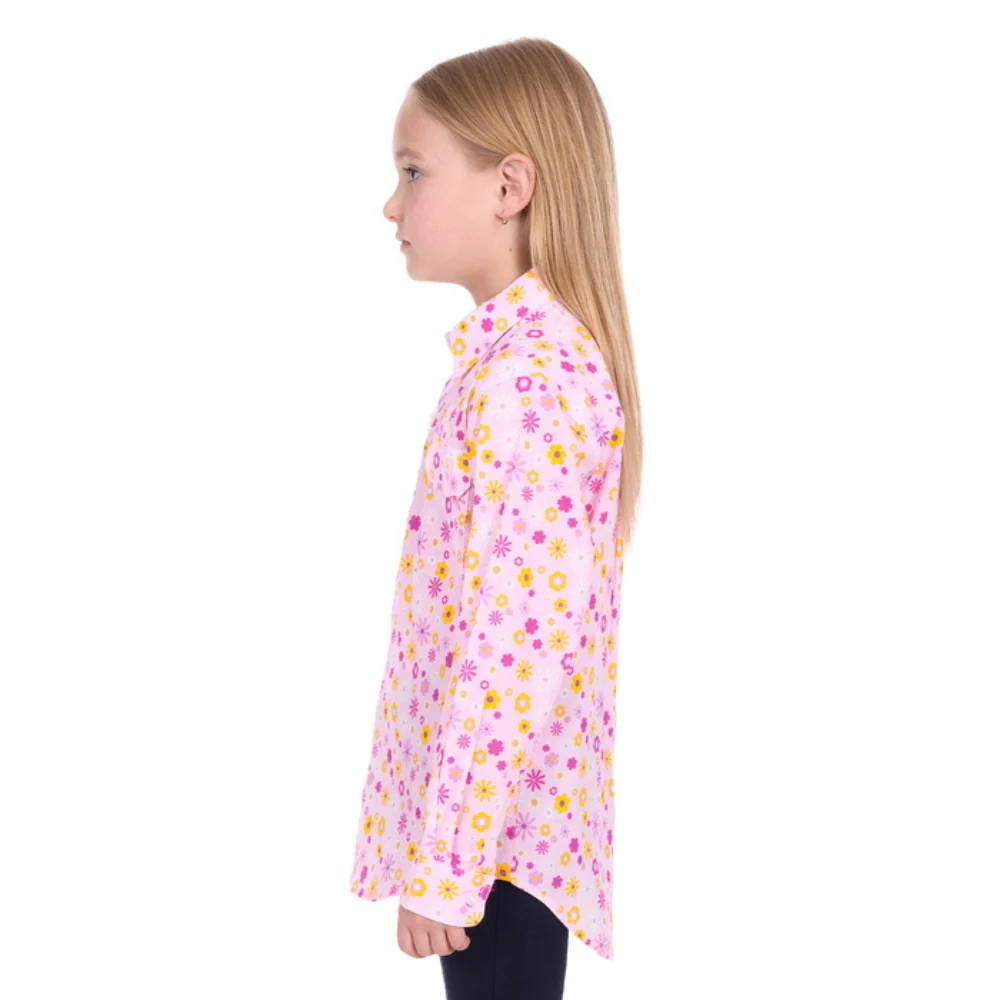Hard Slog Girls Daisy Half Button LS Shirt - Image 3