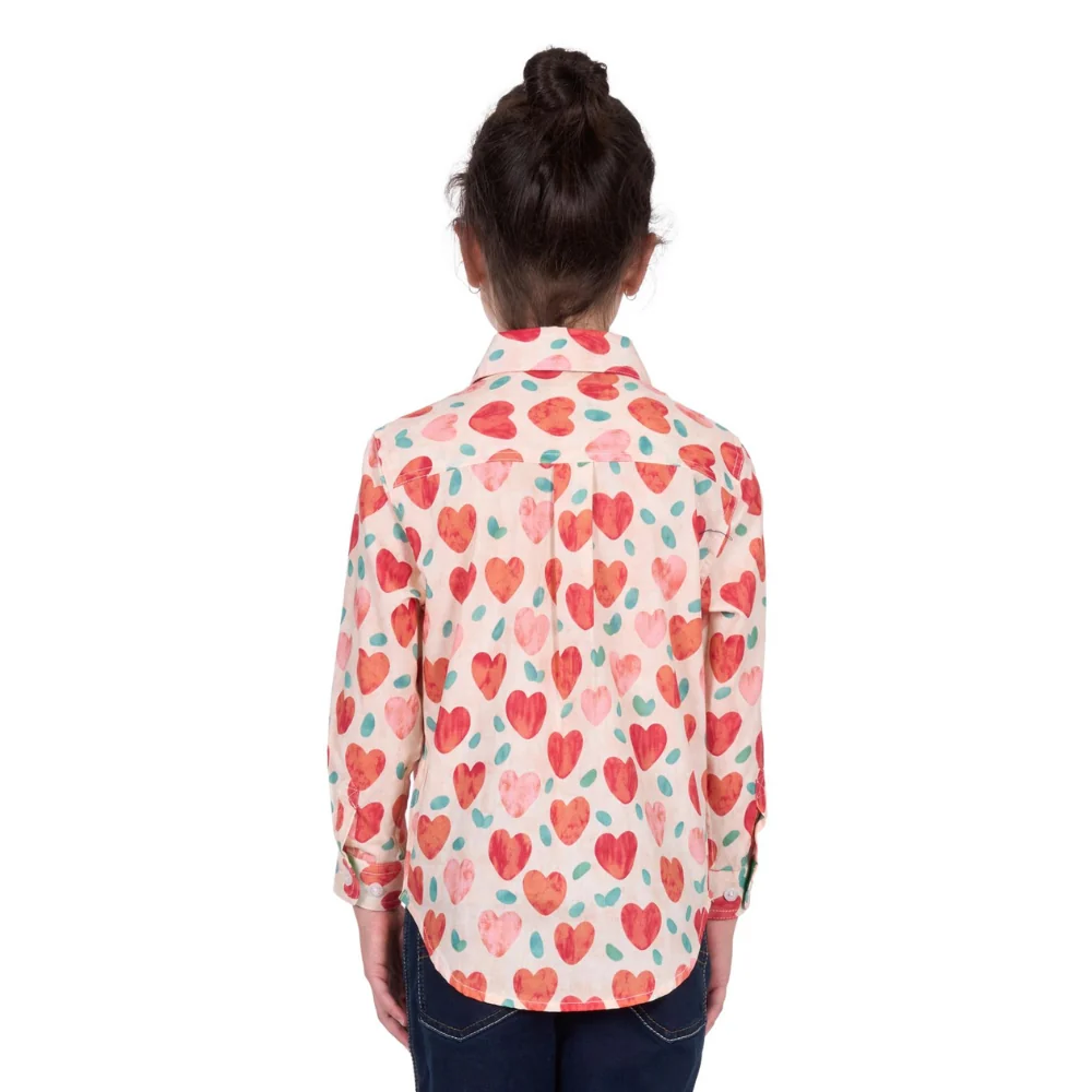 Hard Slog Girls Mira Heart Half Button LS Shirt - Image 4