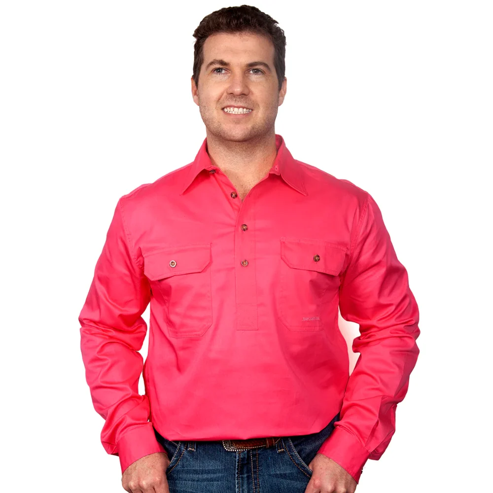 Just Country Mens Cameron 1/2 Button Workshirt