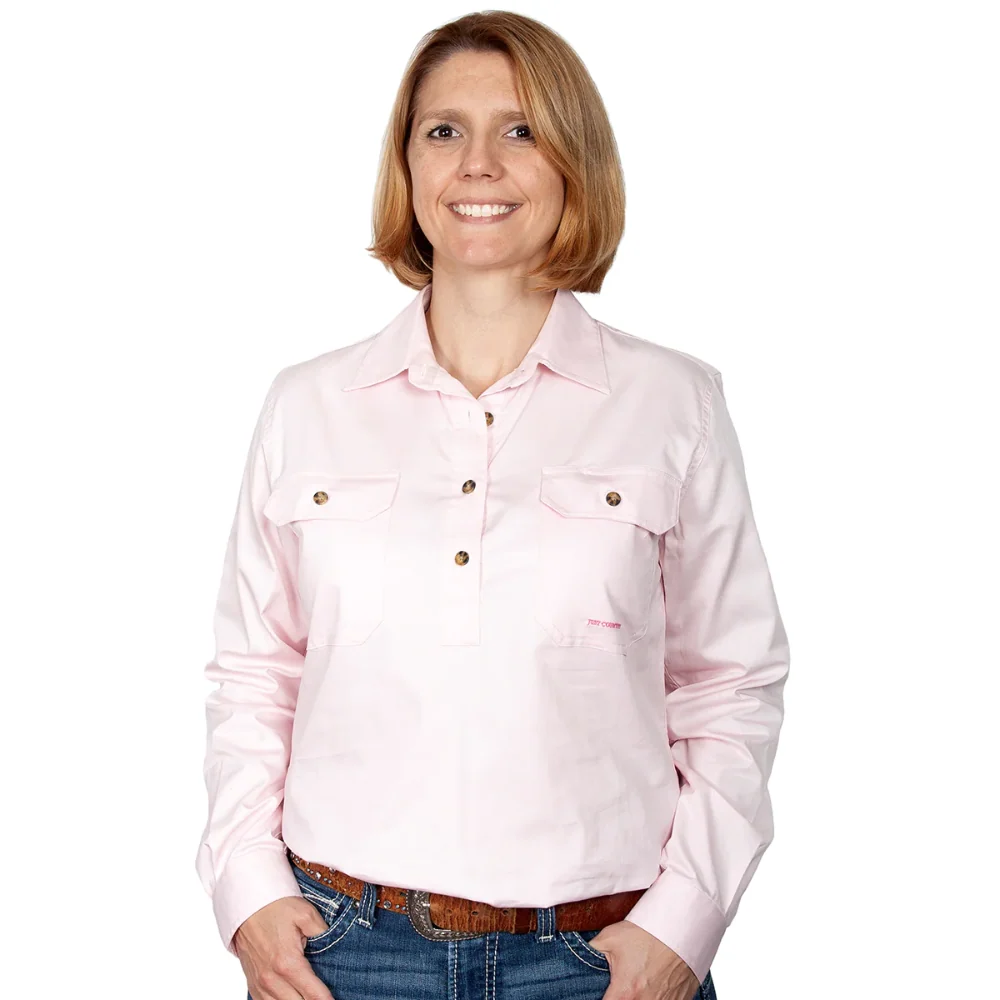 Just Country Womens Jahna 1/2 Button Workshirt
