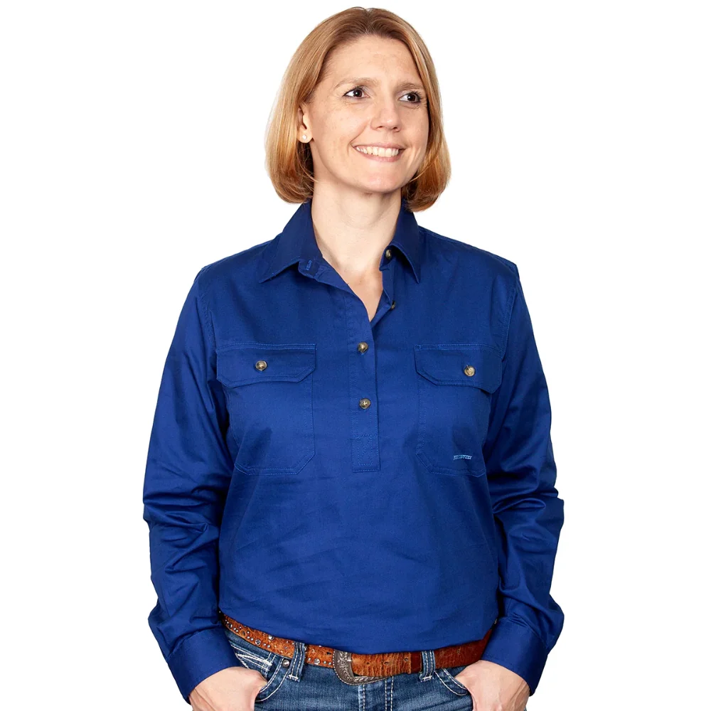Just Country Womens Jahna 1/2 Button Workshirt
