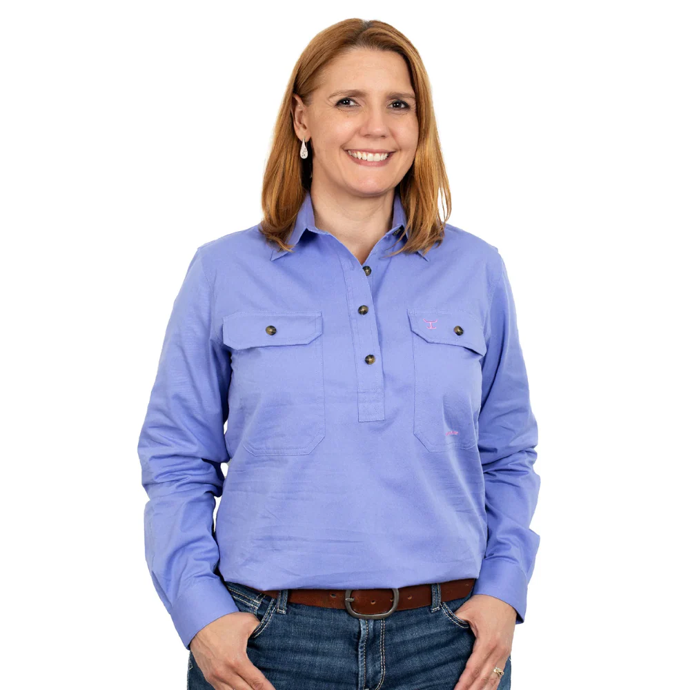 Just Country Womens Jahna 1/2 Button Workshirt