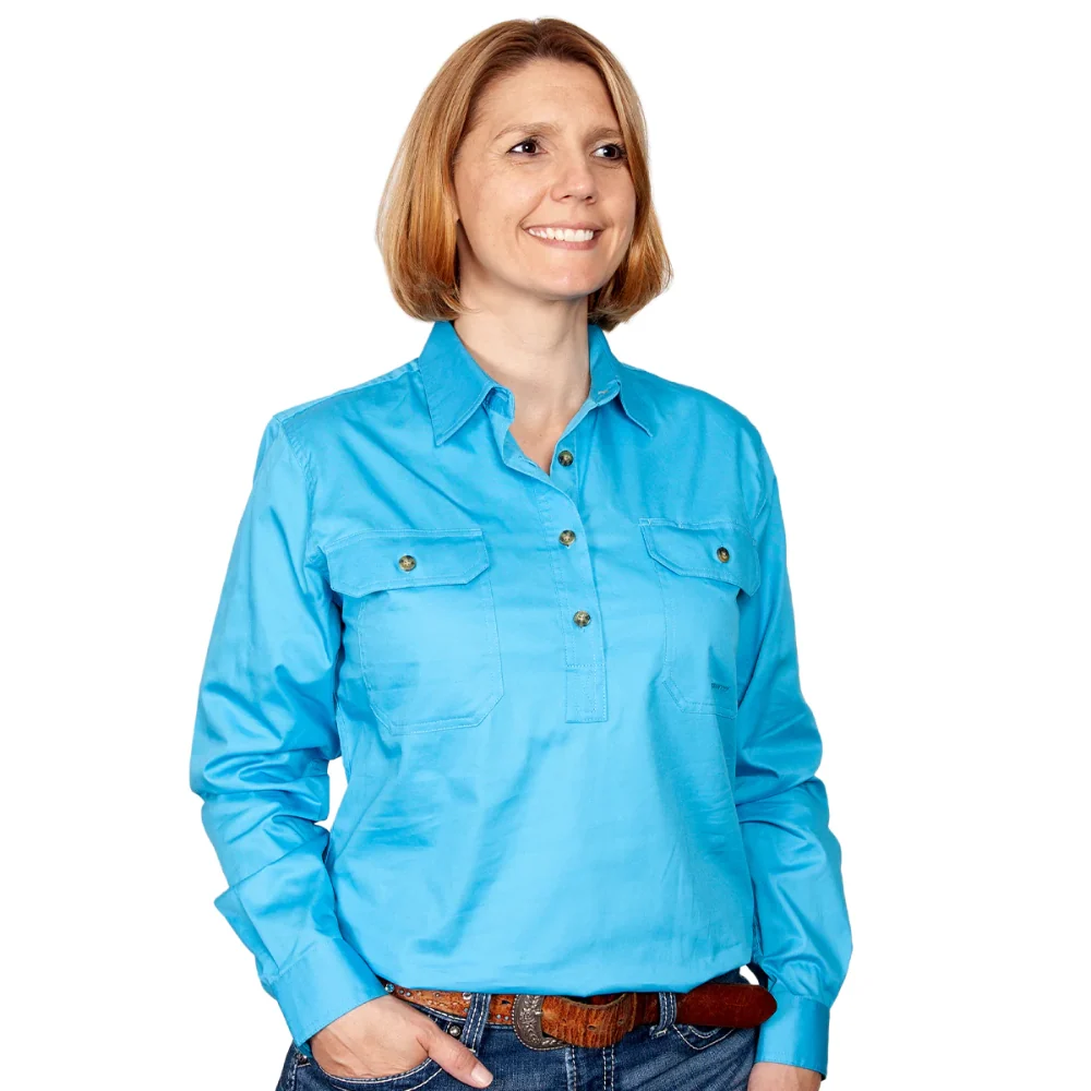 Just Country Womens Jahna 1/2 Button Workshirt