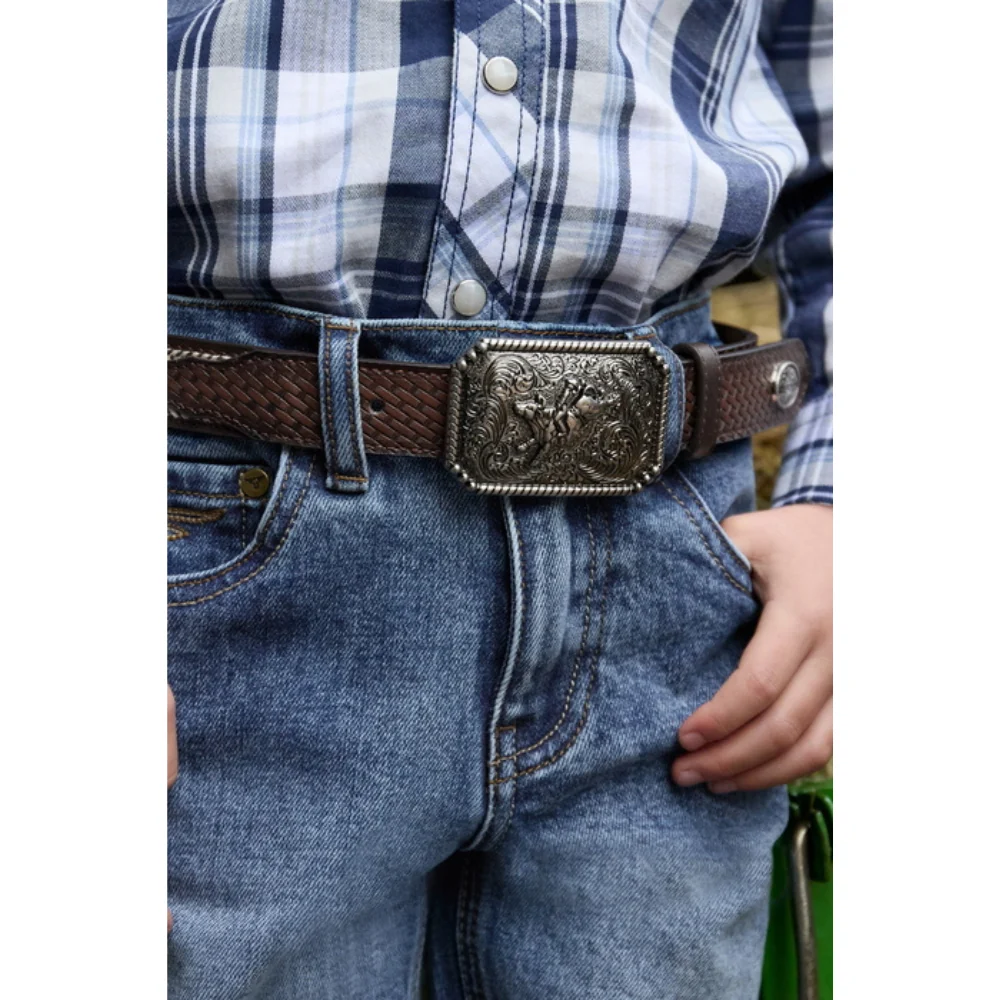 Pure Western Boys Reid Bull Buckle Belt - Image 3