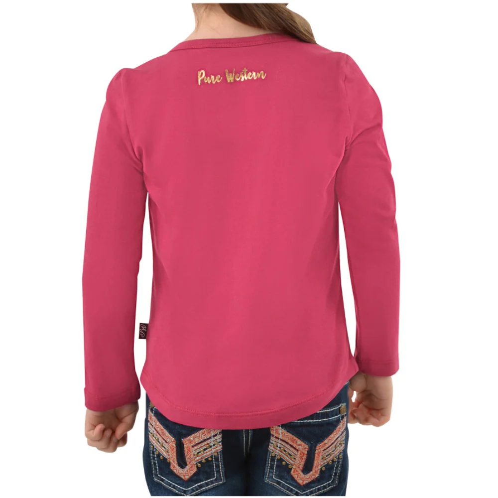 Pure Western Girls Lacey LS Tee - Image 3
